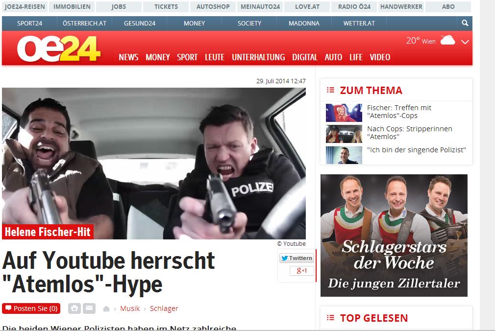 Ausraster bei ‚Atemlos‘ (Helene Fischer) – Jetzt redet der andere&nbsp;Polizist!